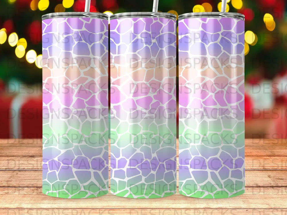 Purple Pink Green Ombre Giraffe Pattern Tumbler product type