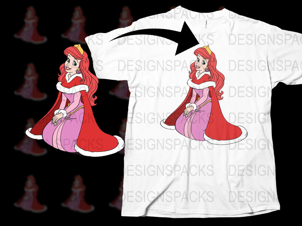 Princess Ariel Graphic T-Shirt, Little Mermaid Inspired Tee, Women's Casual Fashion, Cute Character Shirt, Gift for Disney Fans