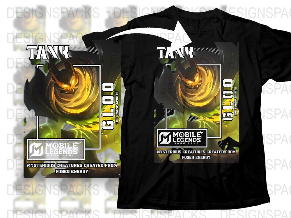 Mobile Legends Tank Theme T-Shirt, Gaming Graphic Tee, Men's Black Casual Shirt, Cool Gamer Apparel