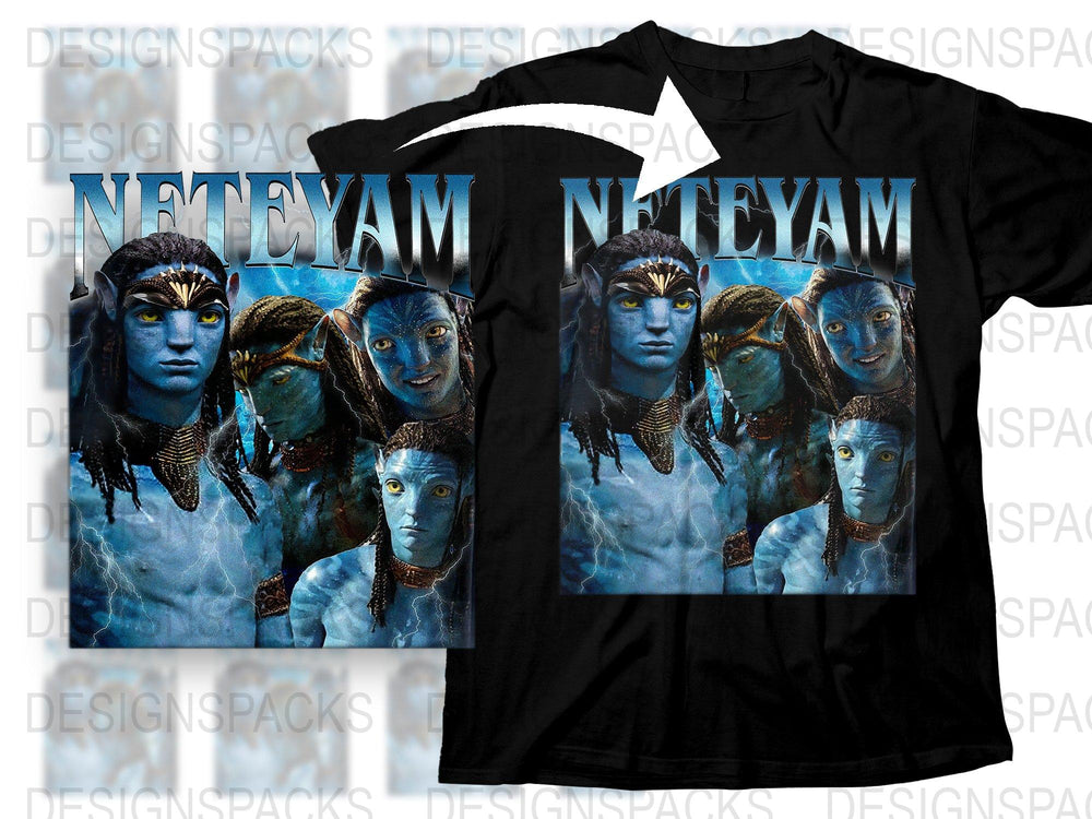 Avatar Movie Inspired T-Shirt, Neytiri Graphic Tee, Sci-Fi Film Merchandise, Unisex Black Cotton Shirt