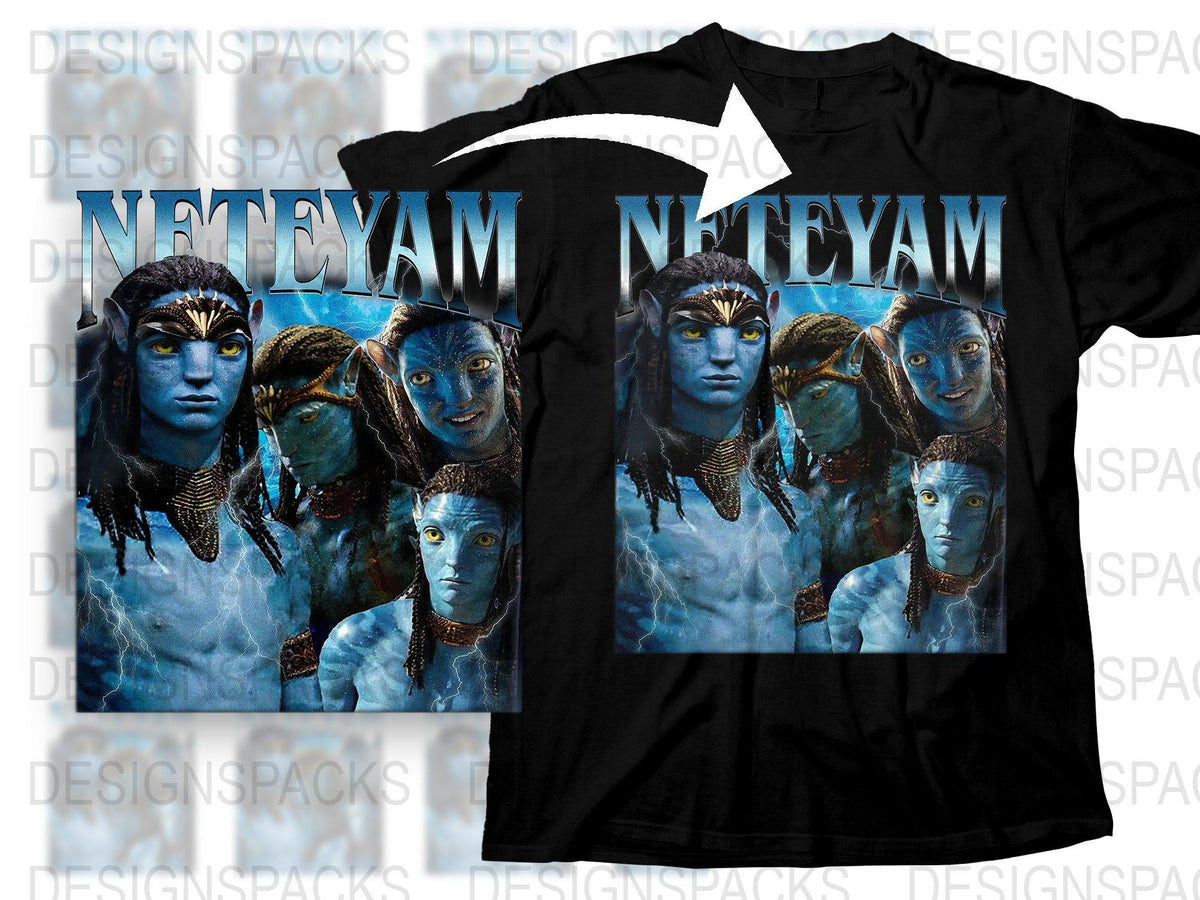 Avatar Movie Inspired T-Shirt, Neytiri Graphic Tee, Sci-Fi Film Merchandise, Unisex Black Cotton Shirt