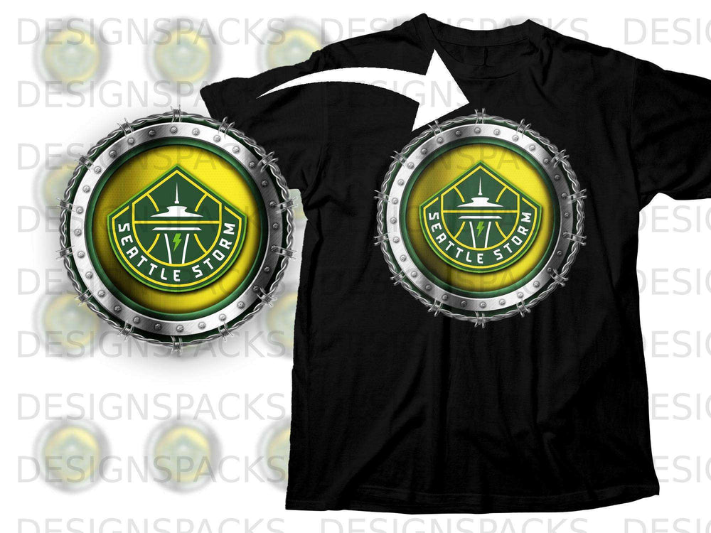 Seattle Storm Logo Black T-Shirt for Sporting Fans