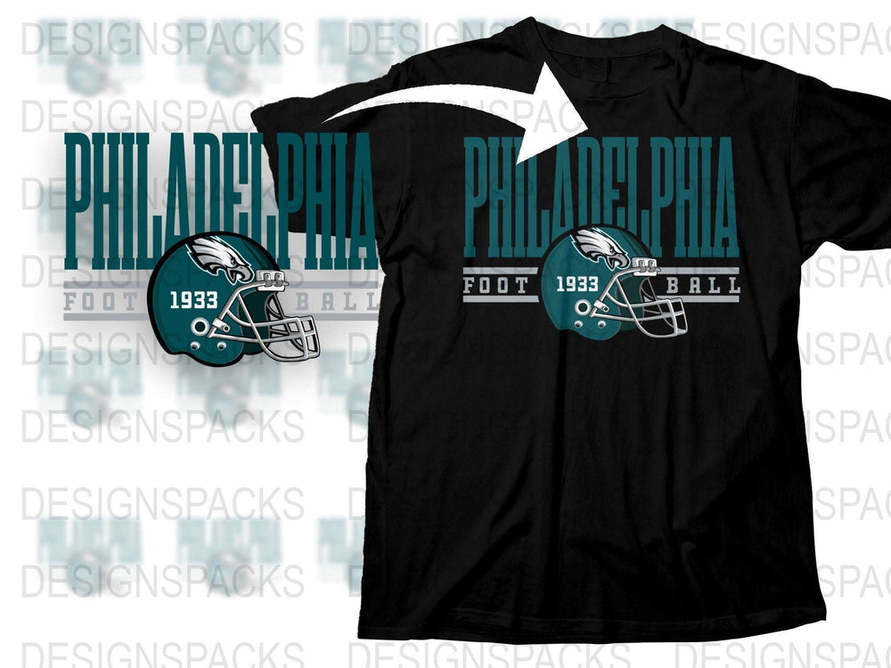 Philadelphia Football Team T-Shirt Vintage 1933 Helmet Design, Sports Fan Apparel