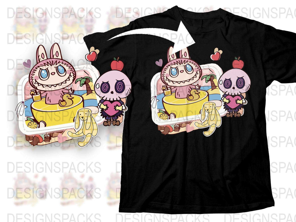 Cute Monster T-Shirt with Colorful Graphic Design, Kids Cartoon Characters Tee, Unisex Children's Apparel