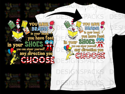 Cat in the Hat, Thing 1 & 2, and Sam-I-Am with quote: 