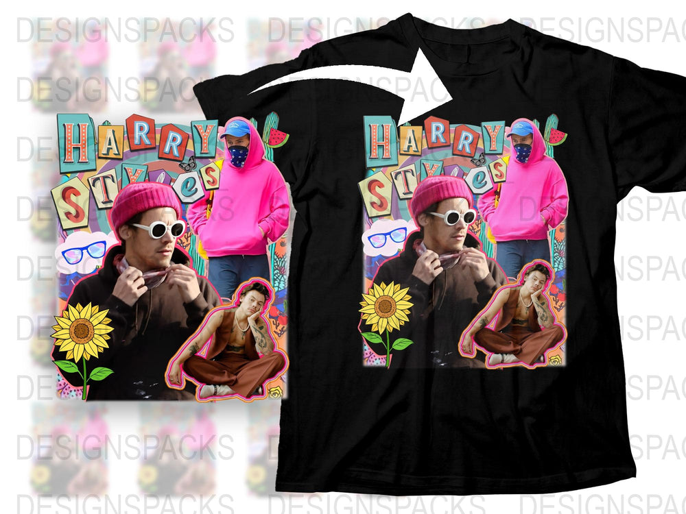 Harry Styles Inspired T-Shirt, Colorful Pop Art Design, Unisex Fashion Tee, Music Fan Gift