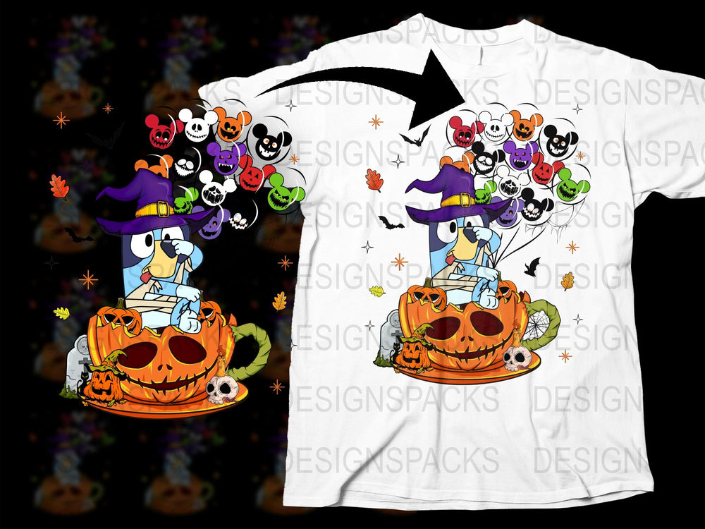 Halloween Pumpkin T-Shirt with Cute Cartoon Ghosts and Bats, Spooky Autumn Festival, Unisex Graphic Tee for All Ages
