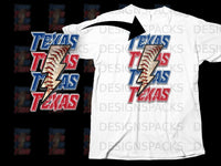Load image into Gallery viewer, Texas Baseball Lightning Bolt Graphic T-shirt
