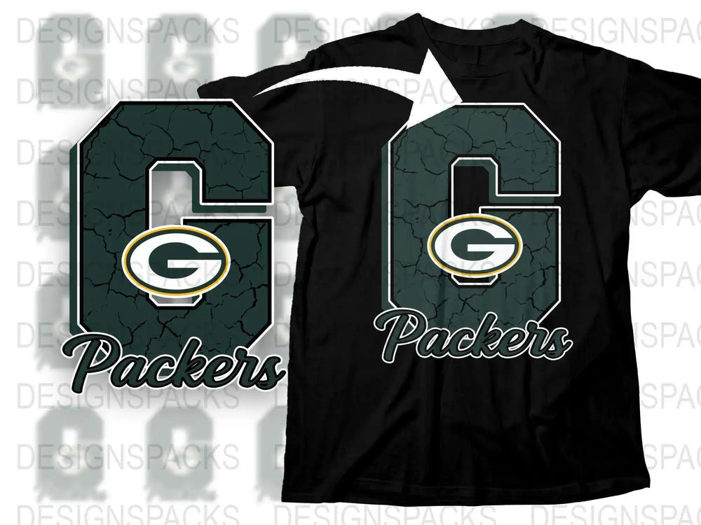 Green Bay Inspired Sports Fan T-Shirt, Marble Pattern, Football Team Support Tee