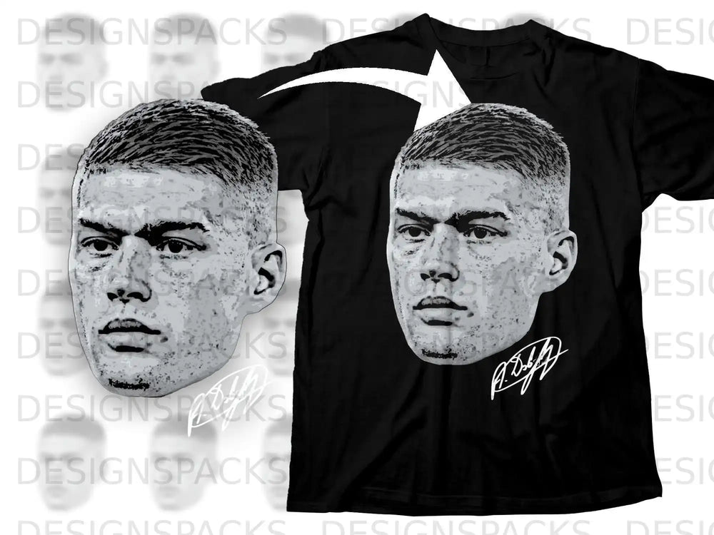 Portrait of a Man Graphic Face Art T-Shirt