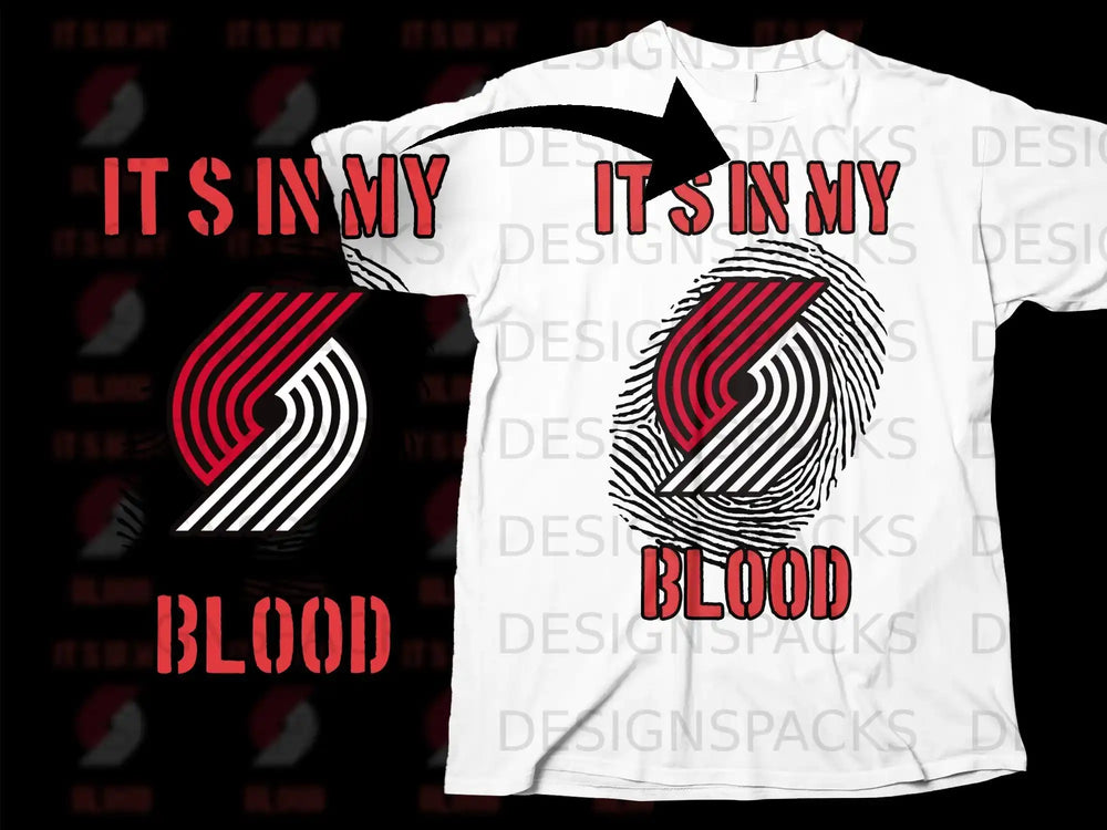 It's In My Blood Sports Fan T-Shirt