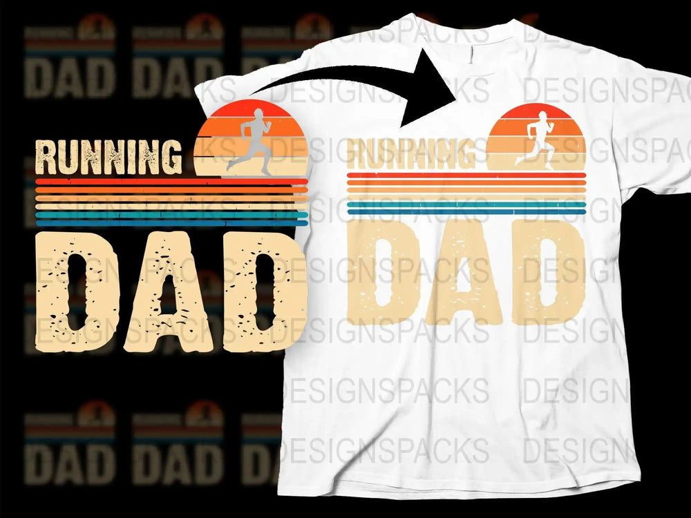 Running Dad T-Shirt, Retro Style Graphic Tee, Father's Day Gift, Vintage Runner Shirt, Athletic Dad Top, Casual Wear for Men