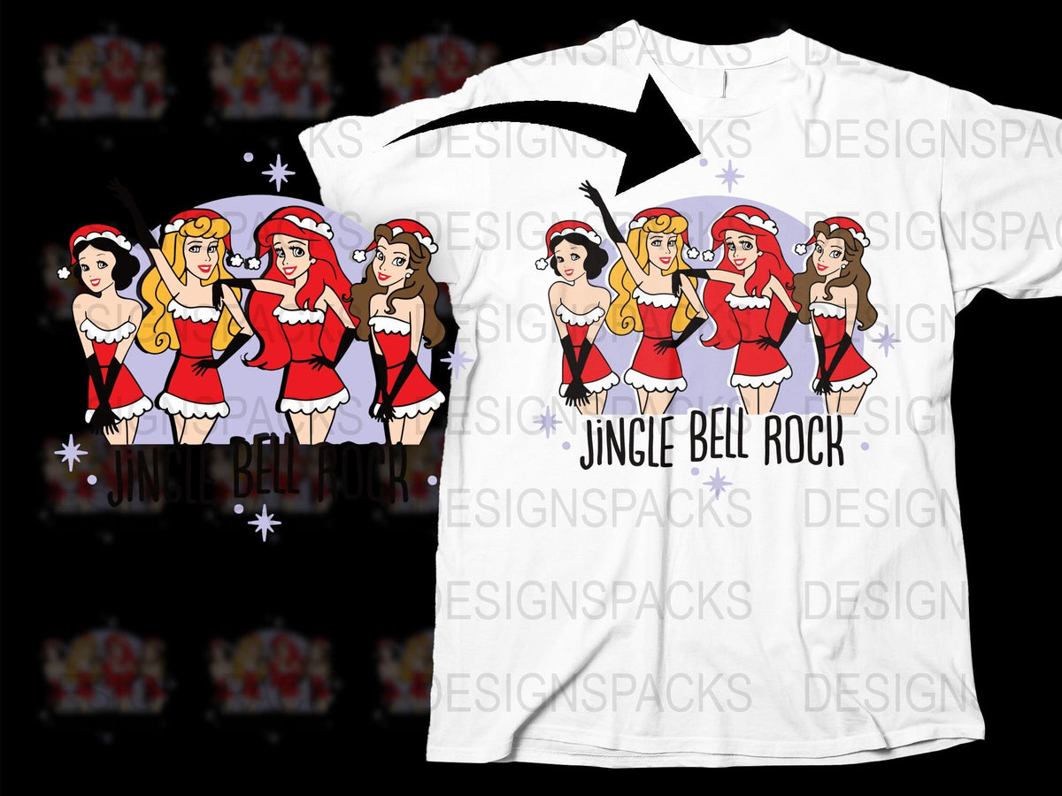 Jingle Bell Rock Christmas T-Shirt, Cute Santa Helpers Graphic Tee, Holiday Festive Apparel for Parties