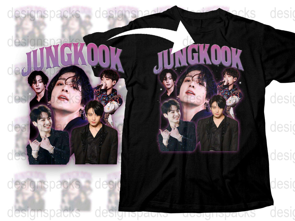 Jungkook Fan T-Shirt, K-Pop Idol Graphic Tee, Unisex Black Cotton Shirt, Music Pop Culture Apparel