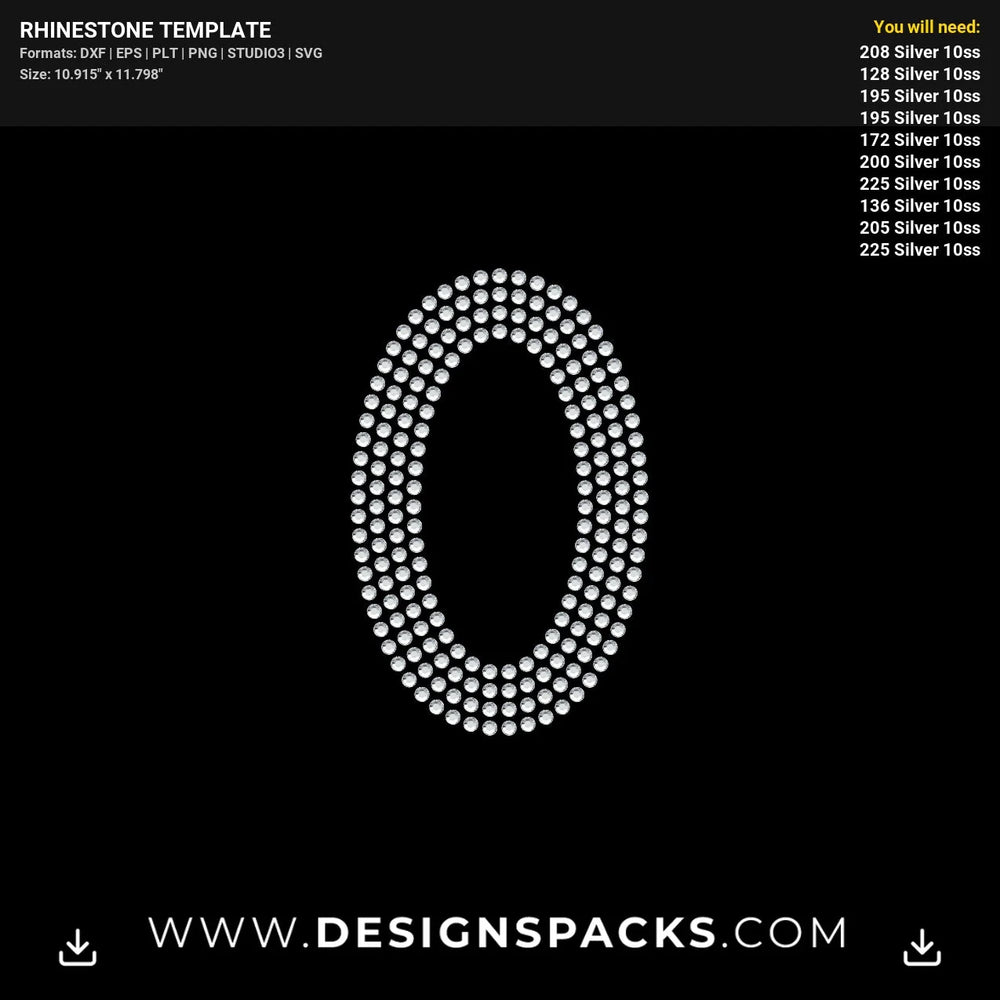 Fabulous Birthday Numbers Rhinestone Digital Template