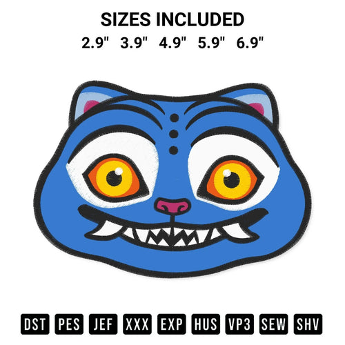 Face Derpy Tiger Embroidery Design