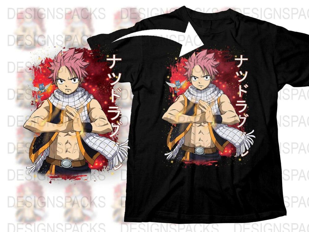 Anime Inspired T-Shirt, Manga Character Graphic Tee, Unisex Black Red Design, Casual Apparel