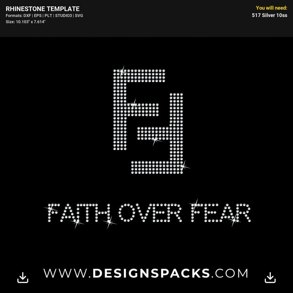 Faith Over Fear2 Updated Rhinestone Digital Template