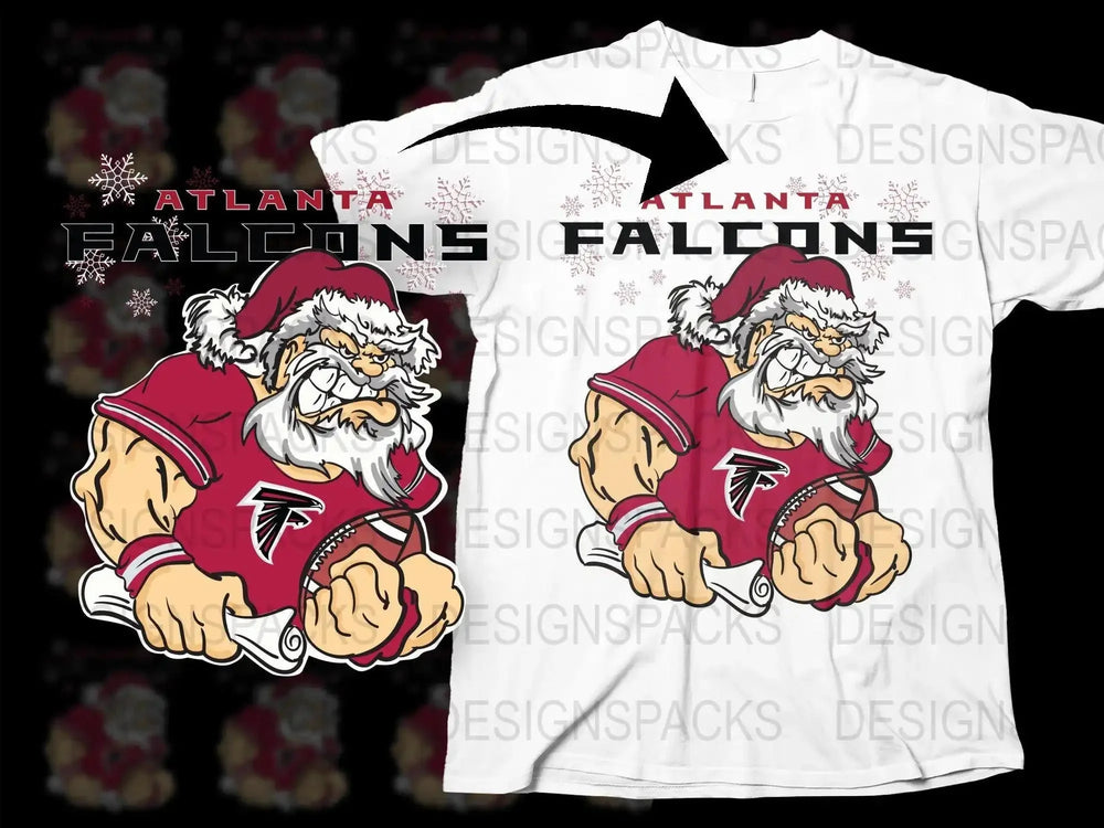 FALCON Team Christmas Football Santa Png Digital Download
