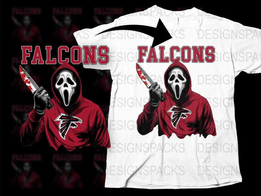 Falcons Ghostface NFL Team Graphic Png Digital Download