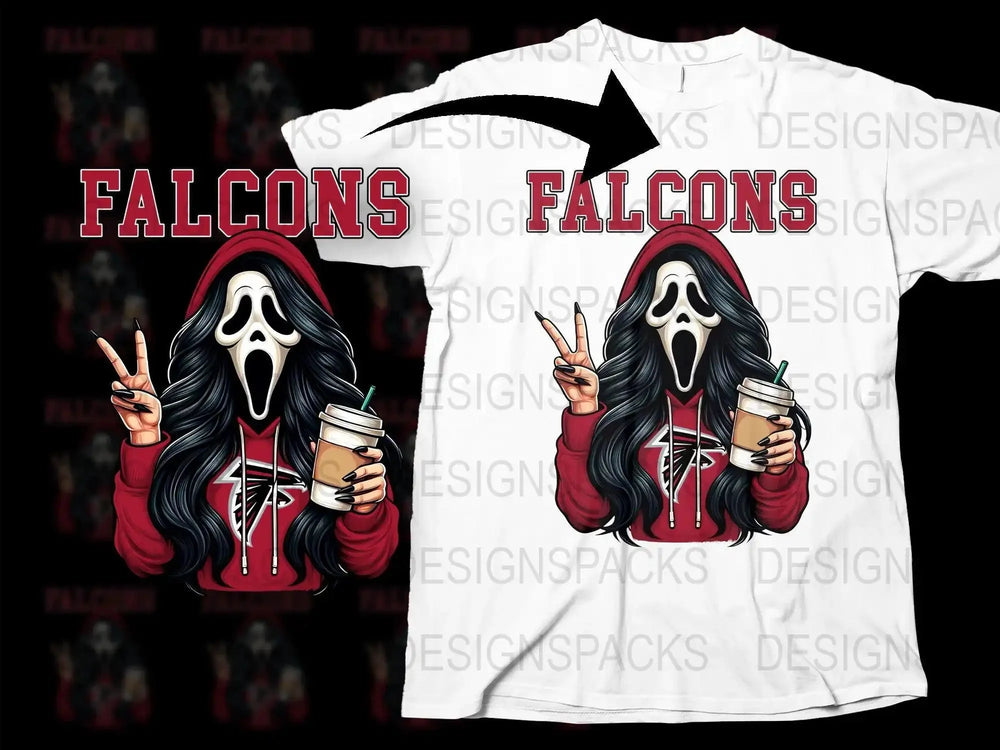 Falcons GhostFace Scream Girl Graphic Print Png Digital Download