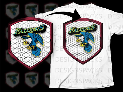 Falcons Custom Sports Design Graphic T-Shirt