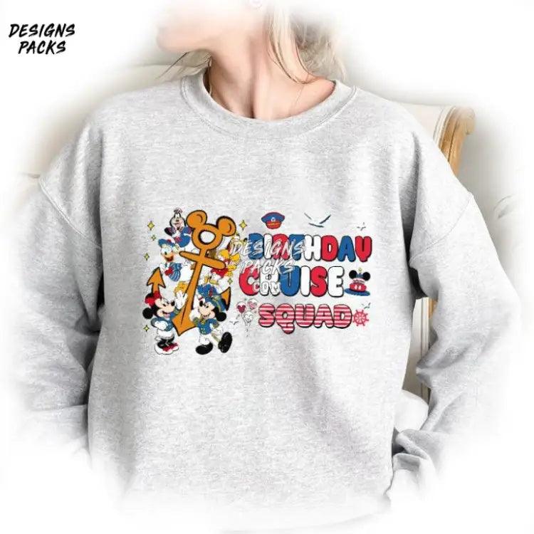 Family Birthday Trip 2024 Boy Girl Squad Cartoon Mickey And Friends Png Design