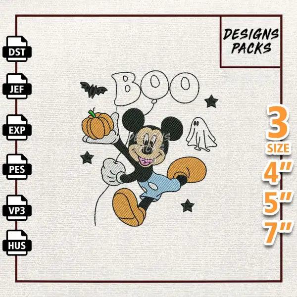 Famous Halloween Cartoon Mouse Embroidery Design