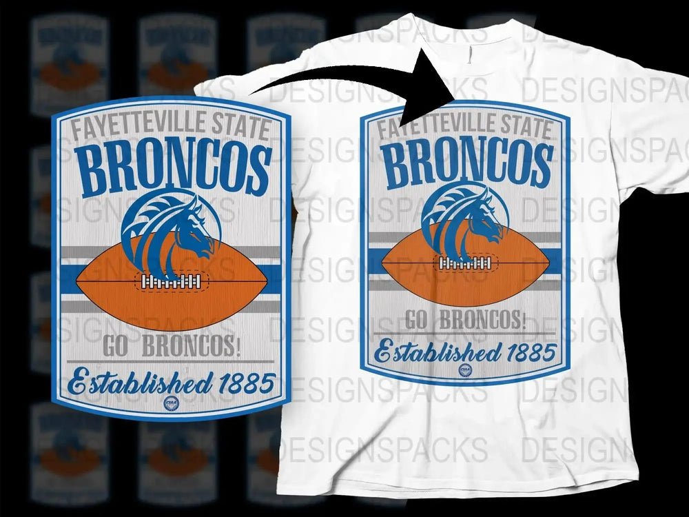 Fayetteville State Broncos T-Shirt, College Football Fan Gear, Vintage Graphic Tee, Established 1885
