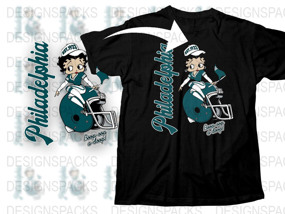 Philadelphia Sports Fan T-Shirt, Retro Cartoon Design, Football Theme, Unisex Apparel