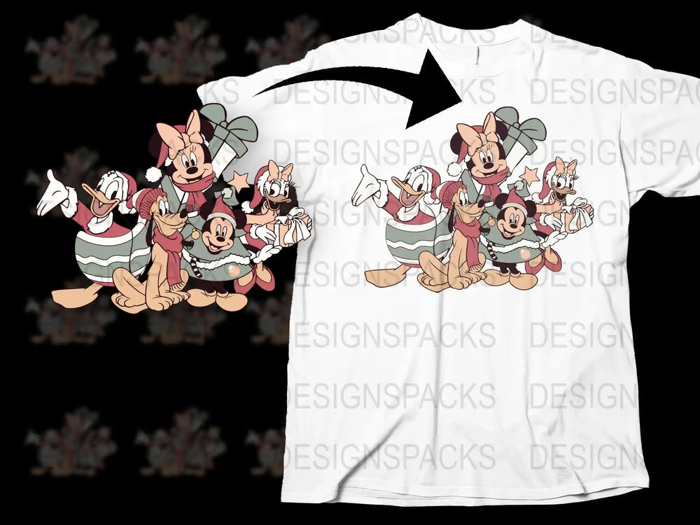 Vintage Mickey Mouse and Friends T-Shirt, Classic Cartoon Characters, Unisex White Tee