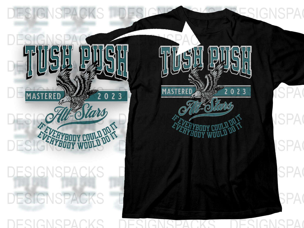 Tush Push Mastered 2023 All Stars Black T-Shirt, Vintage Style Graphic Tee, Dance Event Souvenir Shirt
