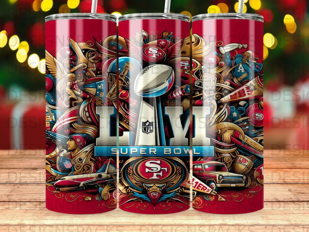 Super Bowl LVII logo with NFL shield and football imagery.