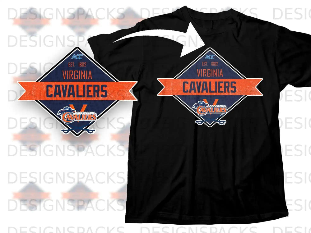 Virginia Cavaliers Sports Fan Black T-Shirt Product
