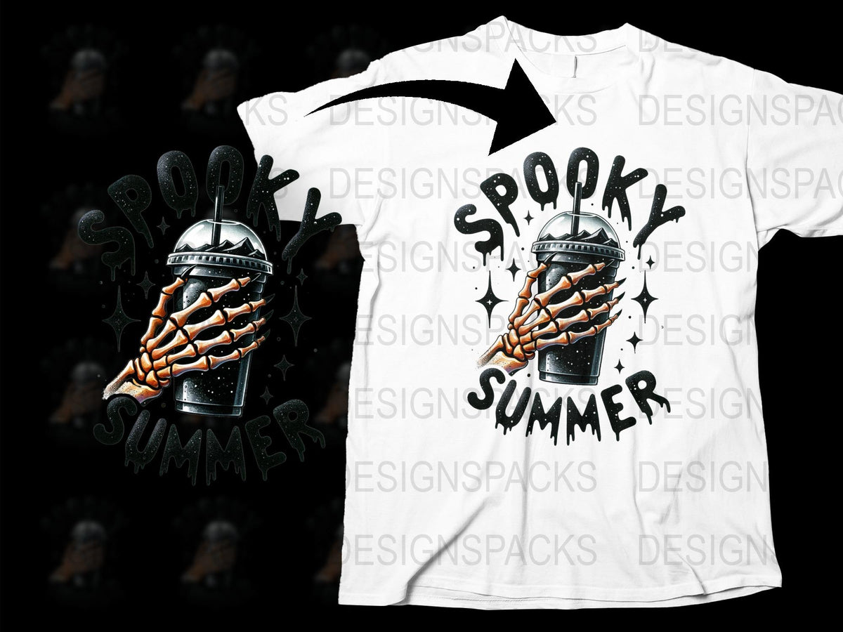 Spooky Summer T-Shirt with Lantern Graphic, Halloween Inspired, Unisex White Tee, Unique Gift Idea, Cool Design Shirt