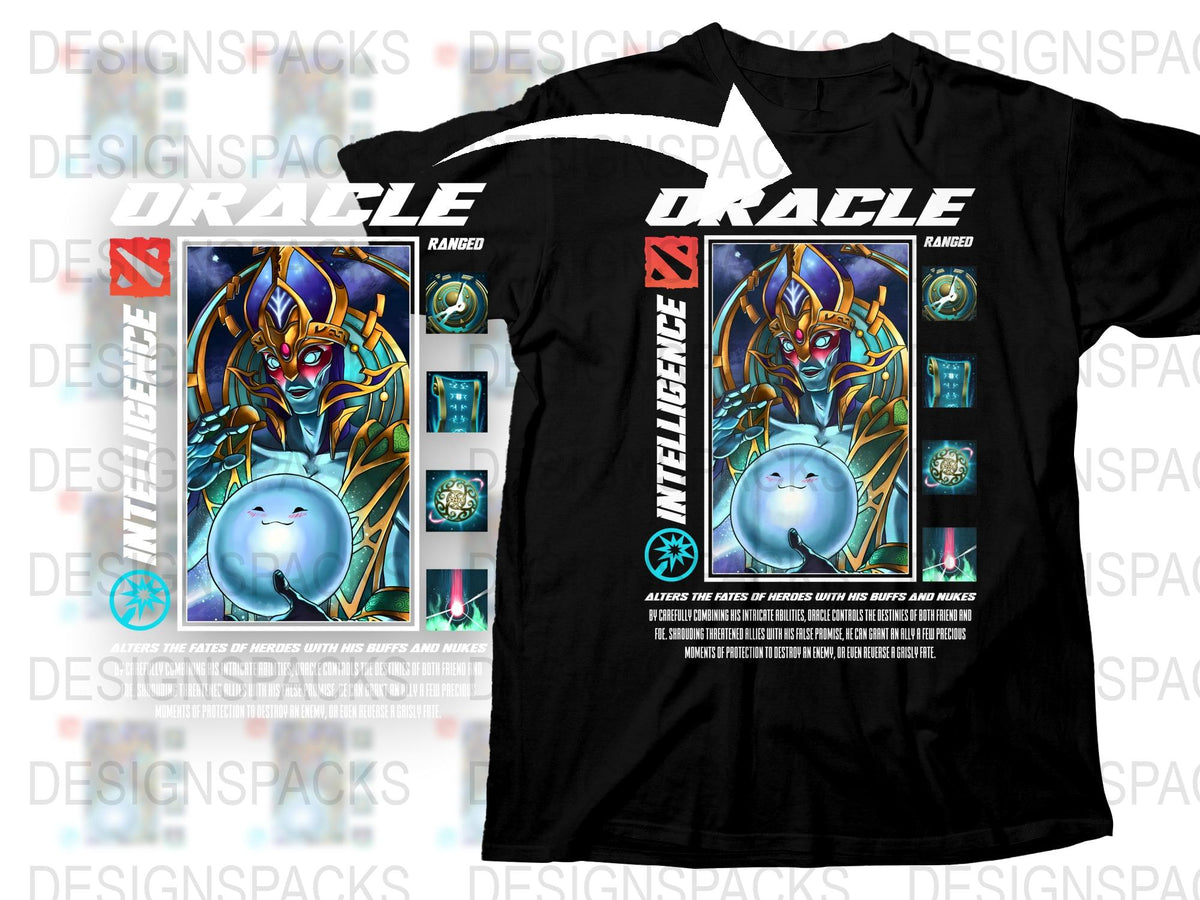 Fantasy Character Black T-Shirt, Oracle Ranger Design, Gamer Apparel, Unisex Graphic Tee, Cool Gift Idea