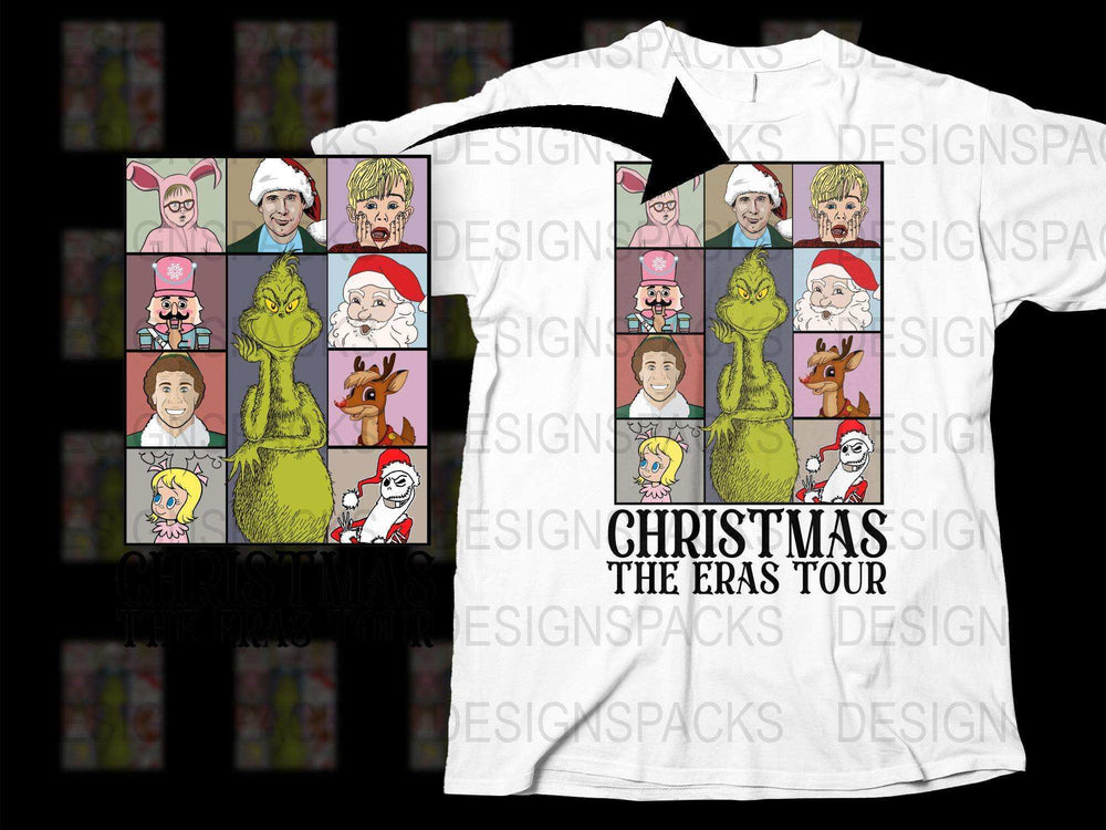 Christmas The Eras Tour T-Shirt, Pop Culture Holiday Tee, Colorful Artist Inspired Gift