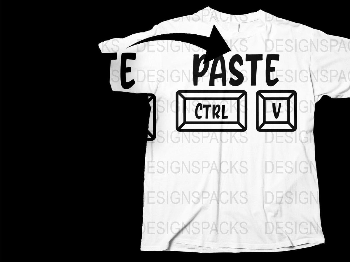 Graphic Designer T-Shirt, Funny CTRL C CTRL V Shirt, Creative Paste Copy Tee, White Unisex Shirt for Designers and Artists