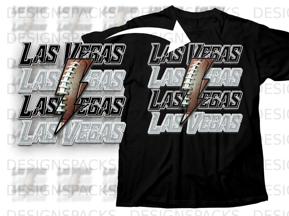 Las Vegas Football Lightning Graphic Tee Shirt