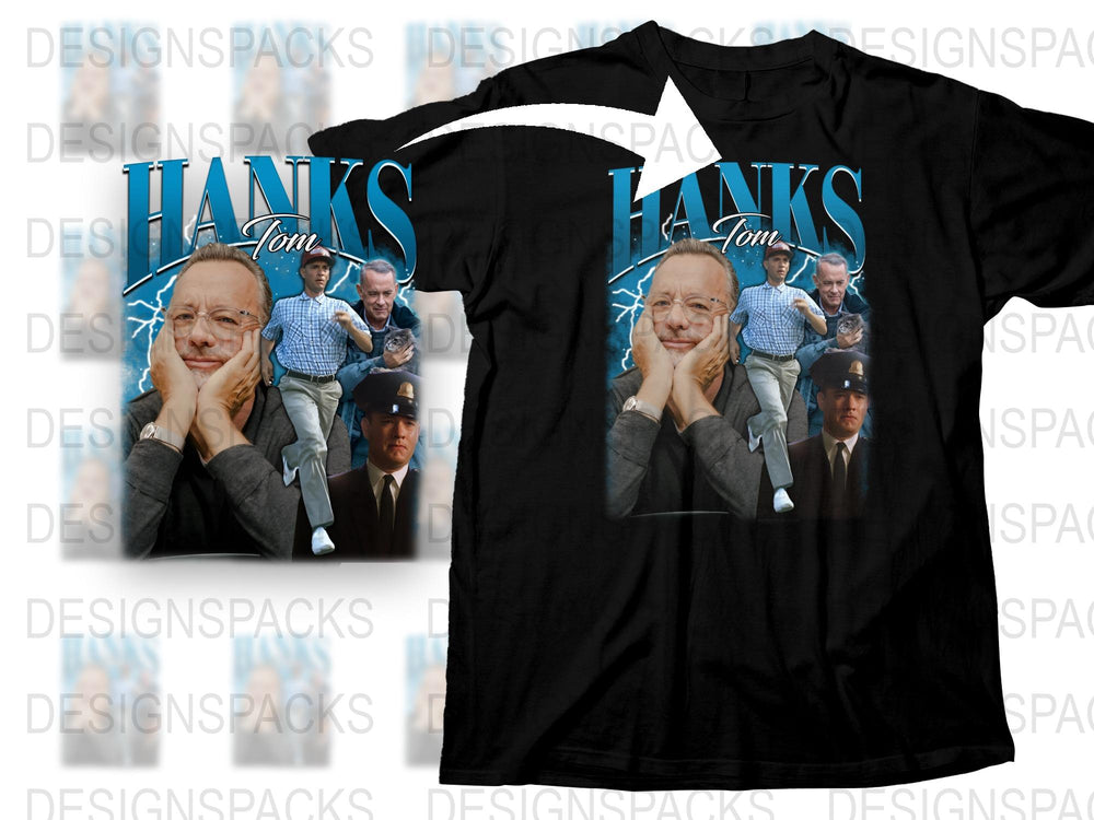 Tom Hanks Face Graphic T-Shirt, Funny Celebrity Tee, Men's Women's Unisex Top, Unique Actor Print Shirt, Fan Gift Idea