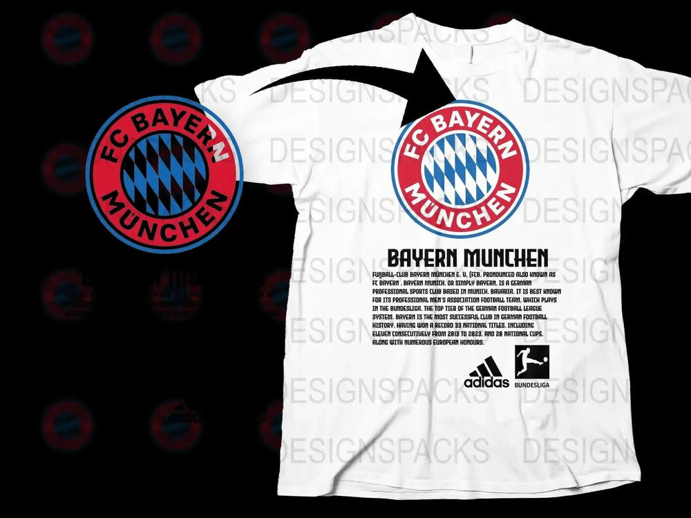 FC Bayern Munchen Soccer Team Logo Graphic Png Digital Download