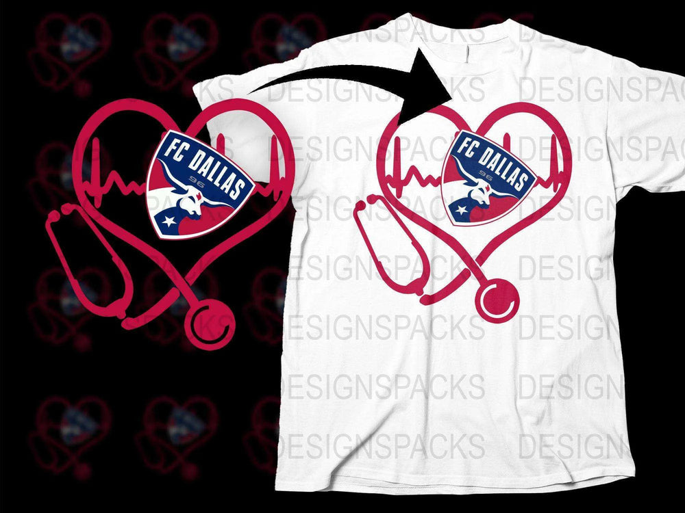 FC Dallas Heartbeat Stethoscope Graphic Png Digital Download