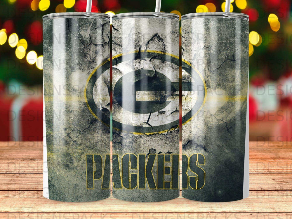 Green Bay Packers Team Logo Cracked Texture Tumbler product type