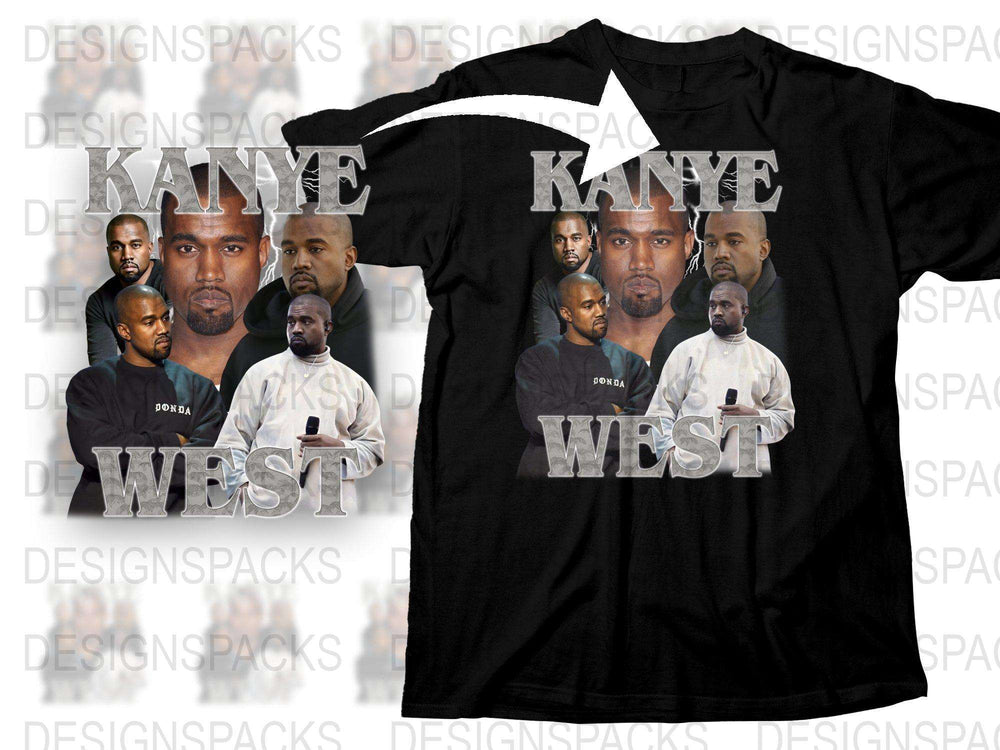 Kanye West Graphic T-Shirt, Hip Hop Inspired Black Tee, Unisex Music Fashion Top, Rap Artist Fan Shirt