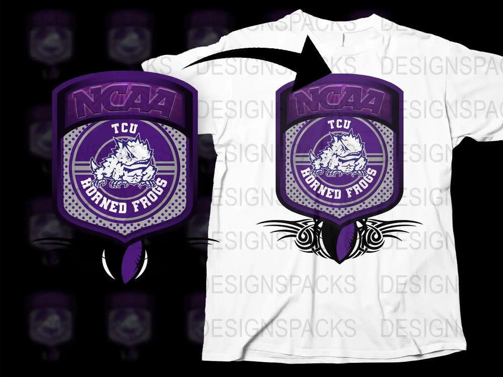 NCAA TCU Horned Frogs Logo T-Shirt, Purple College Sports Tee, Unisex Graphic Shirt