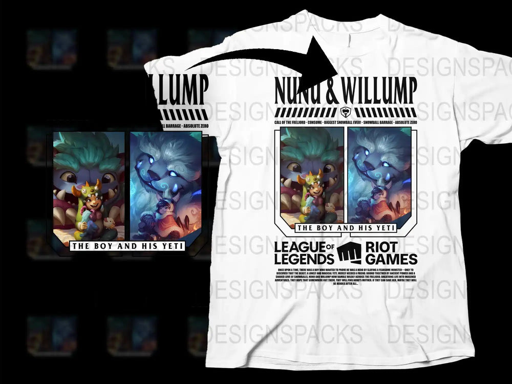 League of Legends Nunu and Willump T-Shirt, The Boy and His Yeti Graphic Tee, Gaming Apparel