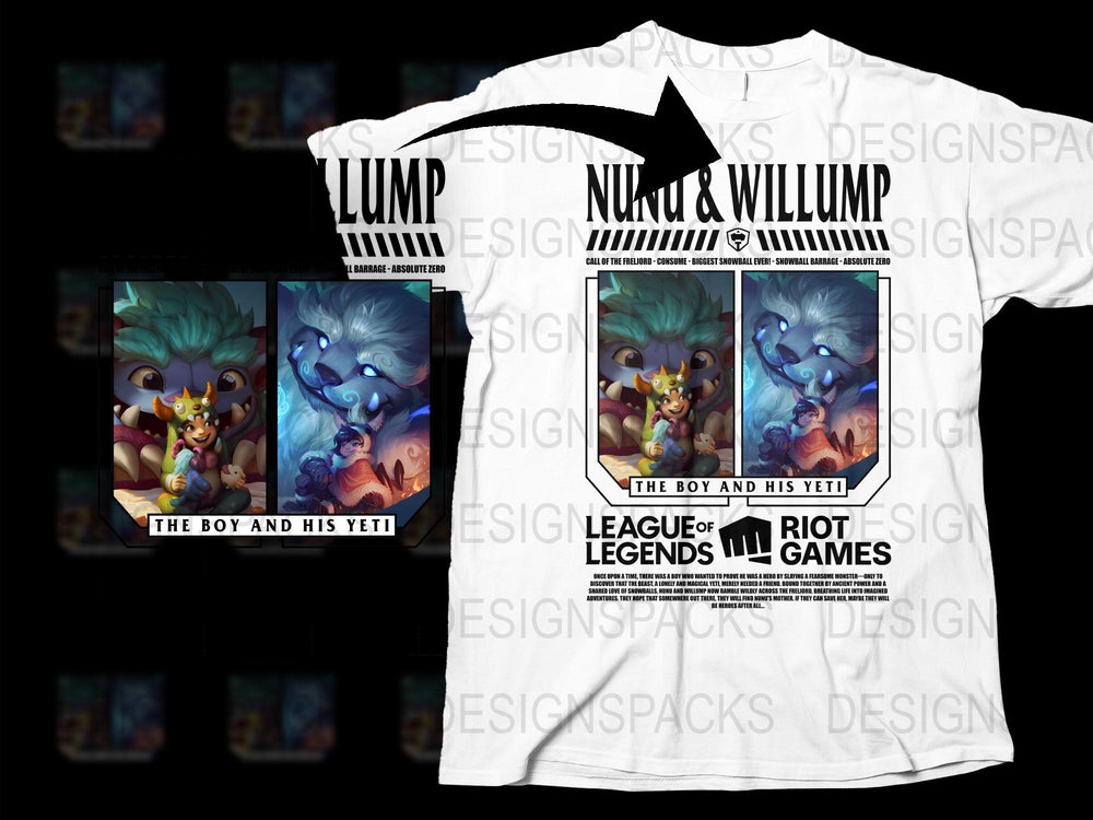 League of Legends Nunu and Willump T-Shirt, The Boy and His Yeti Graphic Tee, Gaming Apparel