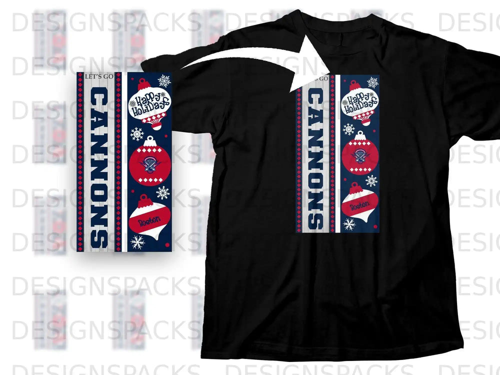 Happy Holidays Cannons Boston Let's Go Shirt