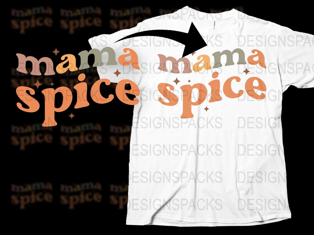 Mama Spice T-Shirt, White Graphic Tee, Trendy Mom Shirt, Casual Women's Fashion, Gift for Her, Star Design
