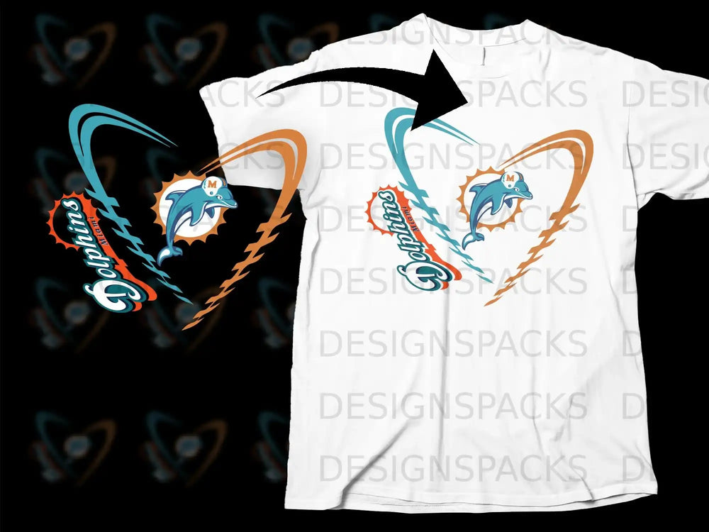Dolphins Vintage Logo Graphic Design Shirt